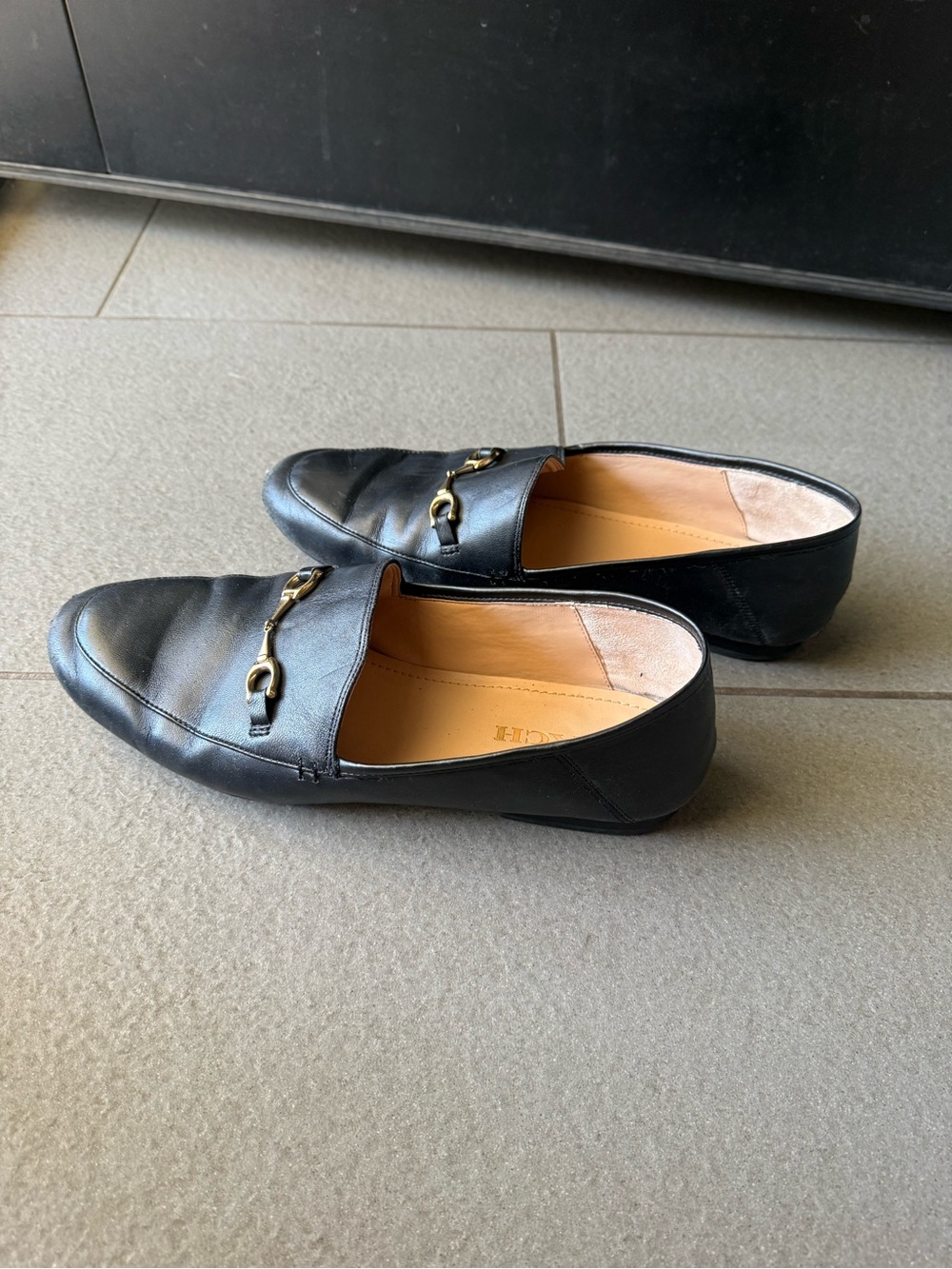 COACH Haley Black Leather Horsebit Loafers Flats Women's Size 10 Style FG3110